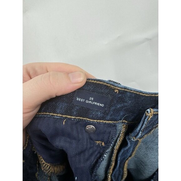 Gap Womens Jeans Size 25 Best Girlfriend Medium Wash Blue Mid Rise Western - Picture 7 of 10